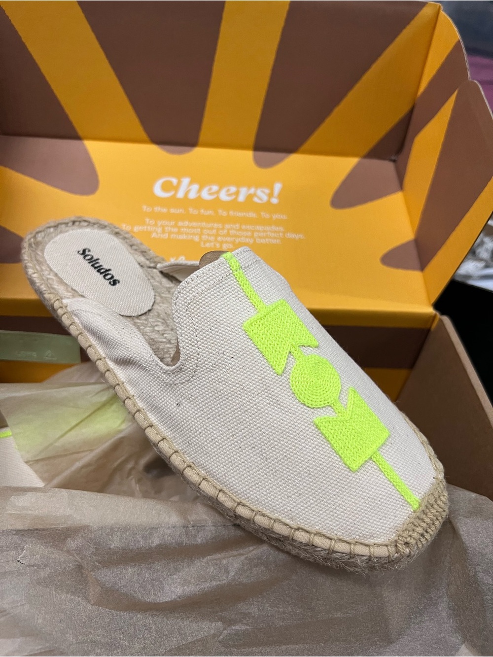 Soludos x Molyan Neon Smoking Mule Espadrilles NEW - Picture 8 of 11